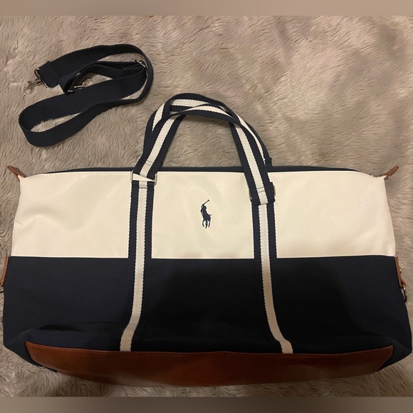 Ralph Lauren Handbags - polo ralph lauren leather and canvas duffle bag